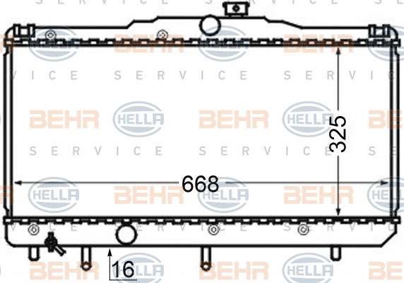 Radiateur, refroidissement du moteur BEHR HELLA SERVICE