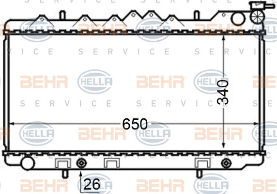 Radiateur, refroidissement du moteur BEHR HELLA SERVICE