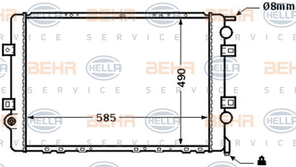Radiateur, refroidissement du moteur BEHR HELLA SERVICE *** PREMIUM LINE ***