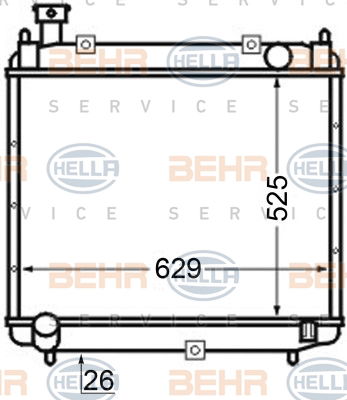 Radiateur, refroidissement du moteur BEHR HELLA SERVICE