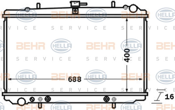 Radiateur, refroidissement du moteur BEHR HELLA SERVICE
