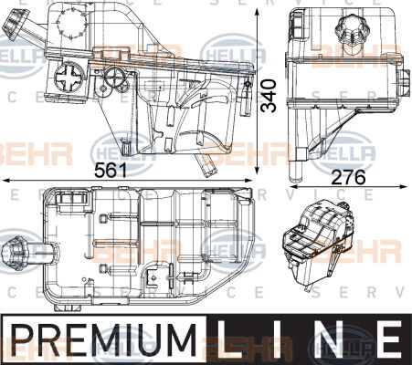 Vase d'expansion, liquide de refroidissement BEHR HELLA SERVICE *** PREMIUM LINE ***