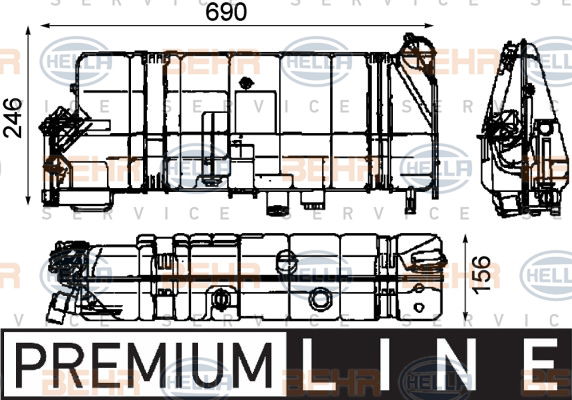 Vase d'expansion, liquide de refroidissement BEHR HELLA SERVICE *** PREMIUM LINE ***