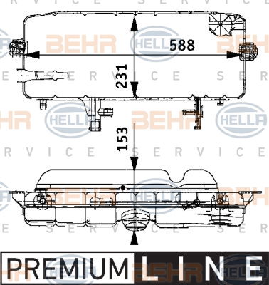 Vase d'expansion, liquide de refroidissement BEHR HELLA SERVICE *** PREMIUM LINE ***