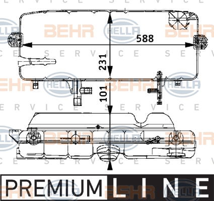 Vase d'expansion, liquide de refroidissement BEHR HELLA SERVICE *** PREMIUM LINE ***