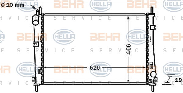 Radiateur, refroidissement du moteur BEHR HELLA SERVICE *** PREMIUM LINE ***