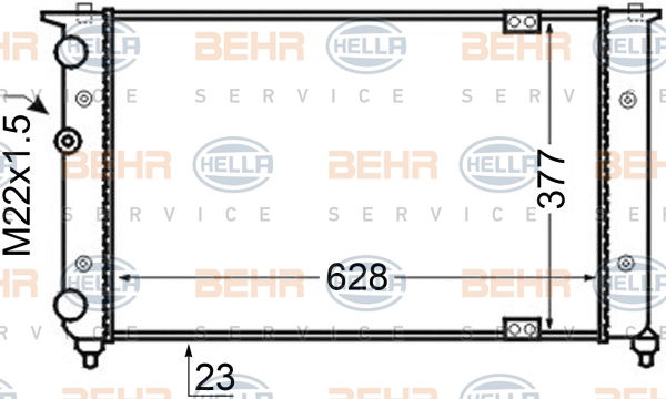 Radiateur, refroidissement du moteur BEHR HELLA SERVICE