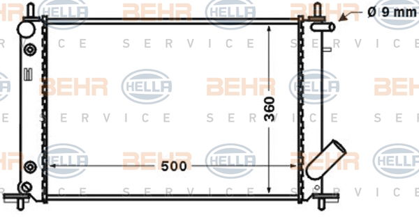 Radiateur, refroidissement du moteur BEHR HELLA SERVICE *** PREMIUM LINE ***