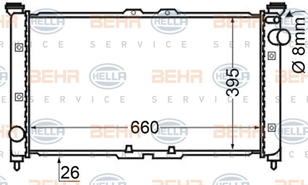 Radiateur, refroidissement du moteur BEHR HELLA SERVICE