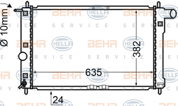 Radiateur, refroidissement du moteur BEHR HELLA SERVICE