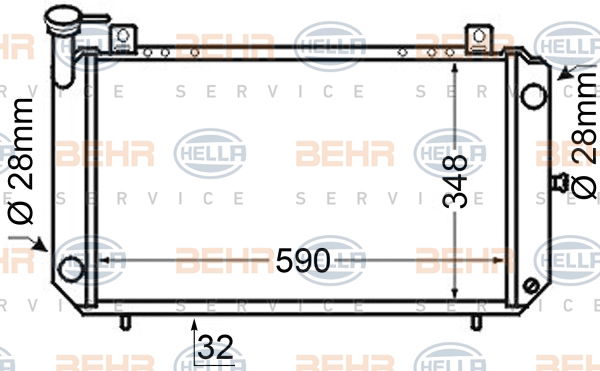 Radiateur, refroidissement du moteur BEHR HELLA SERVICE