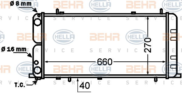 Radiateur, refroidissement du moteur BEHR HELLA SERVICE