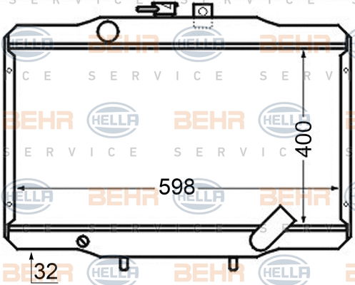 Radiateur, refroidissement du moteur BEHR HELLA SERVICE