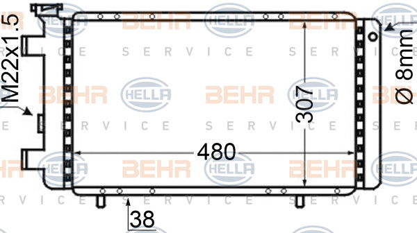 Radiateur, refroidissement du moteur BEHR HELLA SERVICE