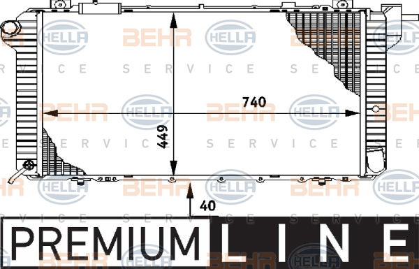 Radiateur, refroidissement du moteur BEHR HELLA SERVICE *** PREMIUM LINE ***