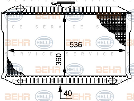 Radiateur, refroidissement du moteur BEHR HELLA SERVICE *** PREMIUM LINE ***