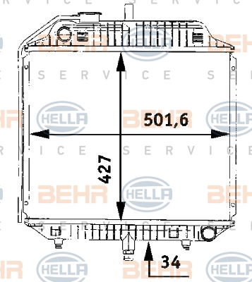 Radiateur, refroidissement du moteur BEHR HELLA SERVICE *** PREMIUM LINE ***