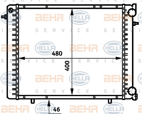 Radiateur, refroidissement du moteur BEHR HELLA SERVICE *** PREMIUM LINE ***