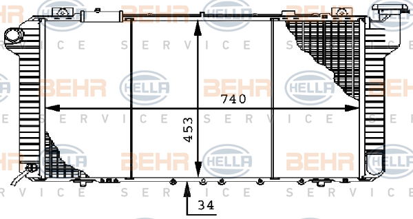 Radiateur, refroidissement du moteur BEHR HELLA SERVICE *** PREMIUM LINE ***