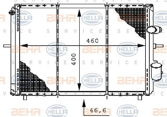 Radiateur, refroidissement du moteur BEHR HELLA SERVICE