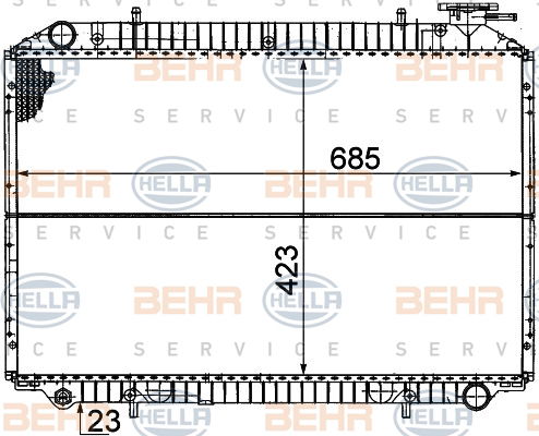 Radiateur, refroidissement du moteur BEHR HELLA SERVICE *** PREMIUM LINE ***