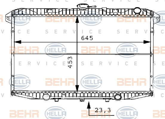 Radiateur, refroidissement du moteur BEHR HELLA SERVICE *** PREMIUM LINE ***