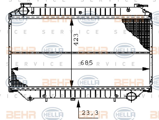 Radiateur, refroidissement du moteur BEHR HELLA SERVICE *** PREMIUM LINE ***