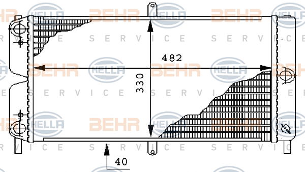 Radiateur, refroidissement du moteur BEHR HELLA SERVICE