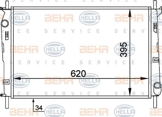 Radiateur, refroidissement du moteur BEHR HELLA SERVICE