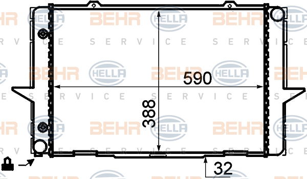 Radiateur, refroidissement du moteur BEHR HELLA SERVICE