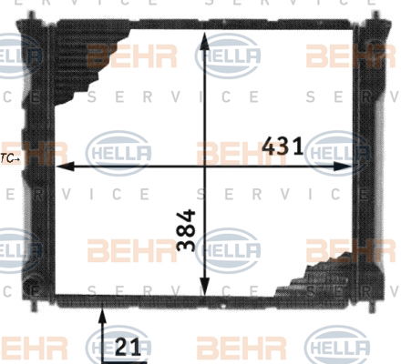 Radiateur, refroidissement du moteur BEHR HELLA SERVICE