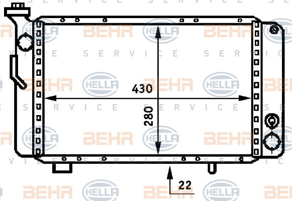 Radiateur, refroidissement du moteur BEHR HELLA SERVICE *** PREMIUM LINE ***