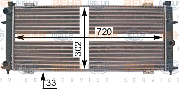 Radiateur, refroidissement du moteur BEHR HELLA SERVICE