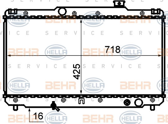 Radiateur, refroidissement du moteur BEHR HELLA SERVICE Version ALTERNATIF