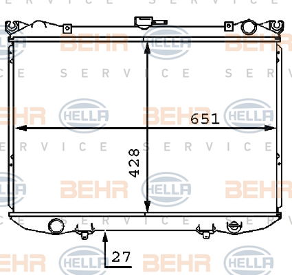 Radiateur, refroidissement du moteur BEHR HELLA SERVICE *** PREMIUM LINE ***