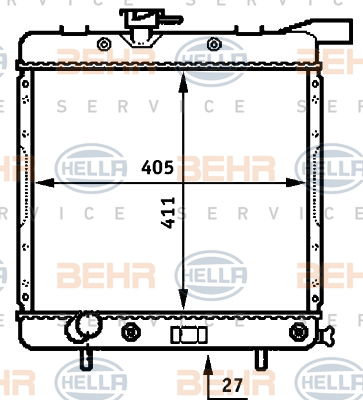 Radiateur, refroidissement du moteur BEHR HELLA SERVICE *** PREMIUM LINE ***