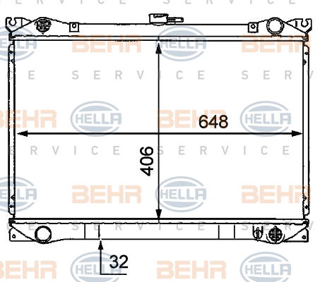 Radiateur, refroidissement du moteur BEHR HELLA SERVICE *** PREMIUM LINE ***