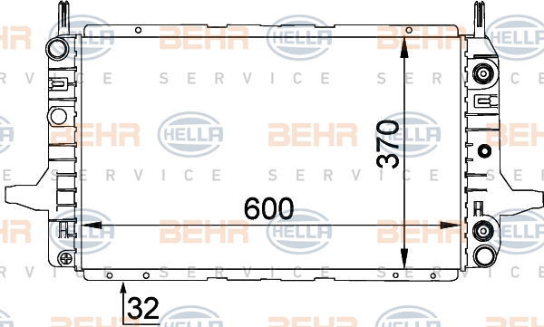 Radiateur, refroidissement du moteur BEHR HELLA SERVICE *** PREMIUM LINE ***