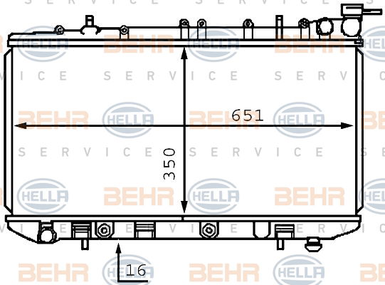 Radiateur, refroidissement du moteur BEHR HELLA SERVICE