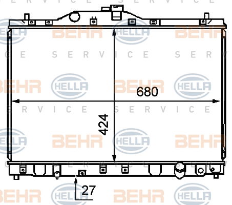 Radiateur, refroidissement du moteur BEHR HELLA SERVICE