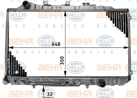 Radiateur, refroidissement du moteur BEHR HELLA SERVICE *** PREMIUM LINE ***