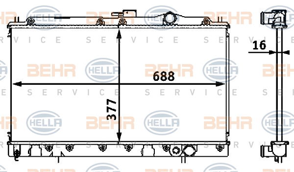 Radiateur, refroidissement du moteur BEHR HELLA SERVICE