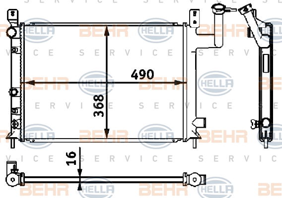 Radiateur, refroidissement du moteur BEHR HELLA SERVICE