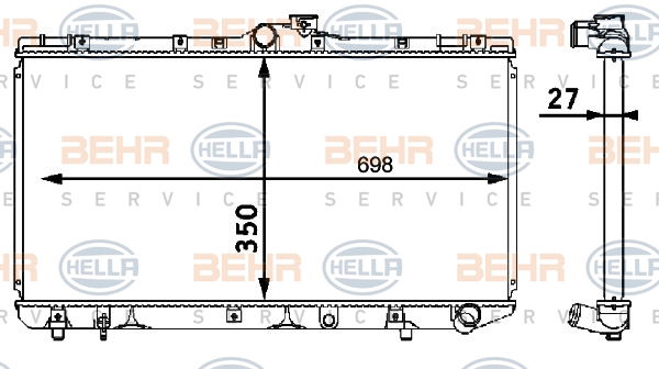 Radiateur, refroidissement du moteur BEHR HELLA SERVICE