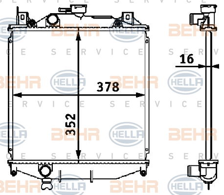 Radiateur, refroidissement du moteur BEHR HELLA SERVICE