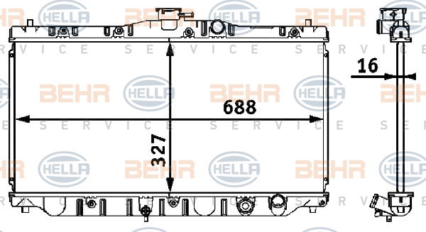 Radiateur, refroidissement du moteur BEHR HELLA SERVICE