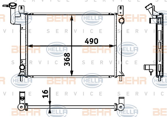 Radiateur, refroidissement du moteur BEHR HELLA SERVICE