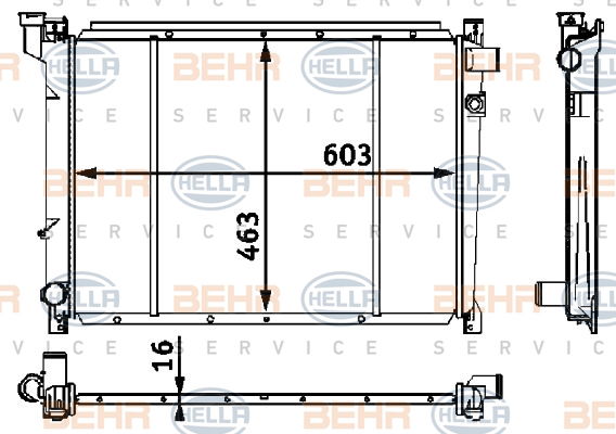 Radiateur, refroidissement du moteur BEHR HELLA SERVICE