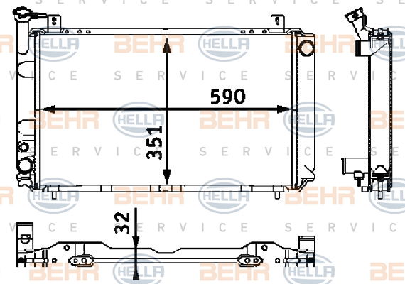 Radiateur, refroidissement du moteur BEHR HELLA SERVICE