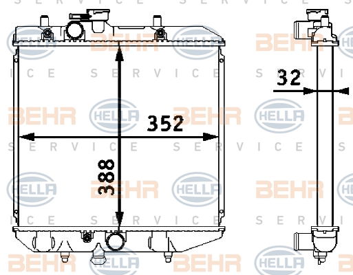 Radiateur, refroidissement du moteur BEHR HELLA SERVICE